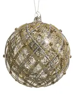 RAZ Imports RAZ - 6" Silver and Gold Mercury Glass Ball Ornament - 4524948