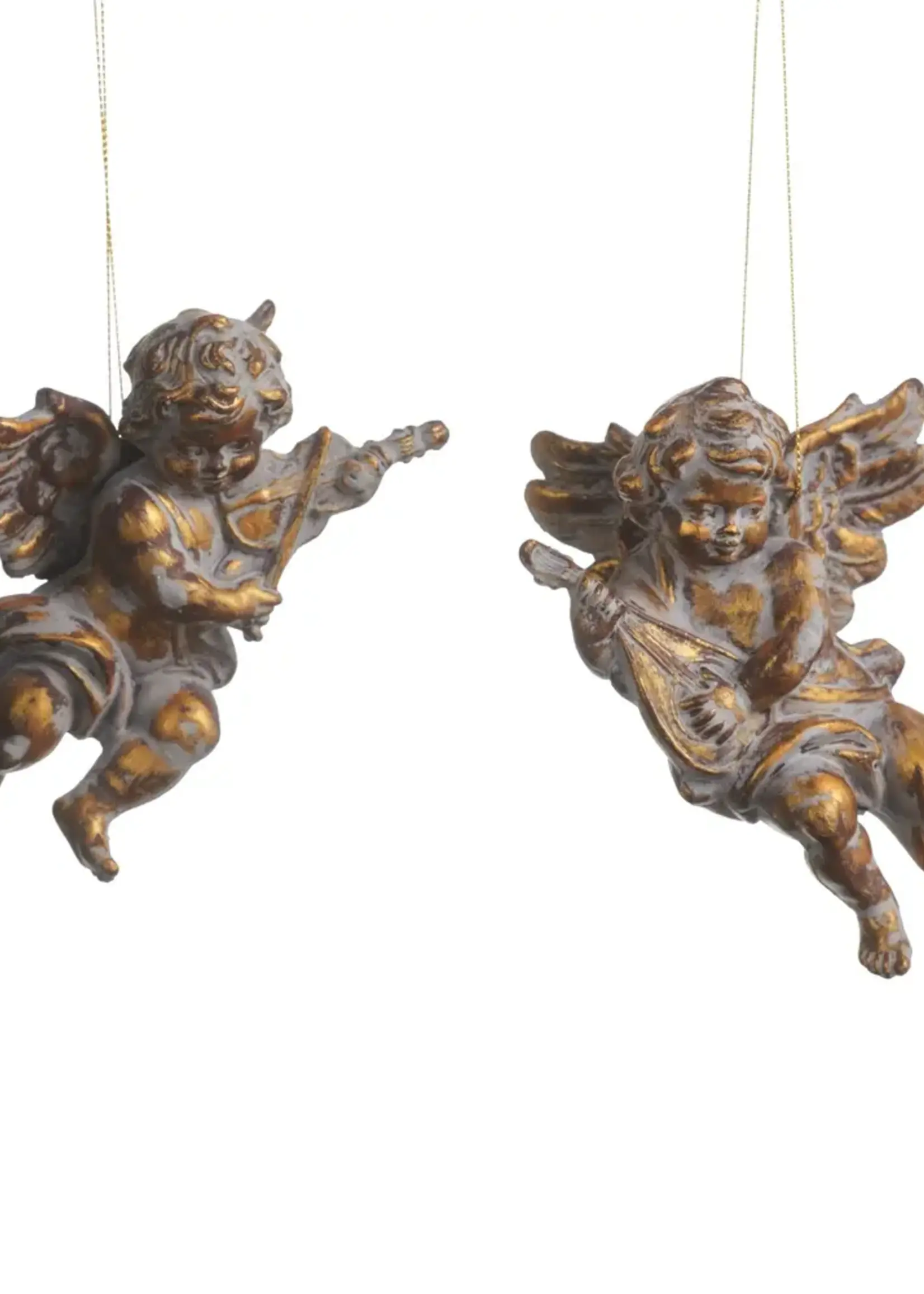RAZ Imports  6" Antique Gold Angel Ornament