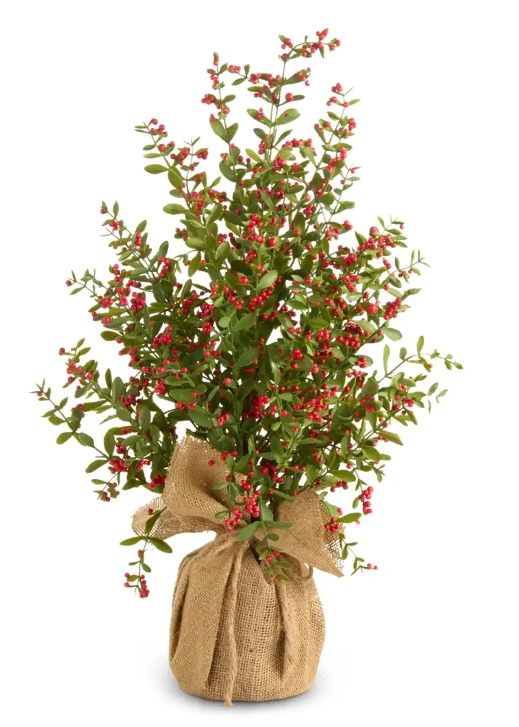 RAZ Imports 28" Red Berry Tree in Burlap Bag