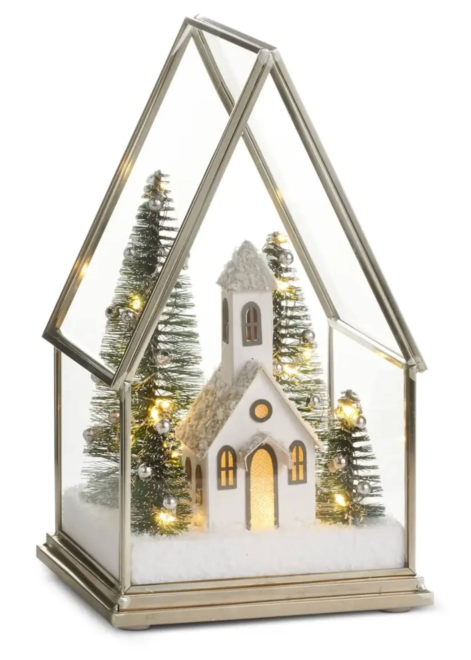 RAZ Imports 8.5" Lighted Church Terrarium