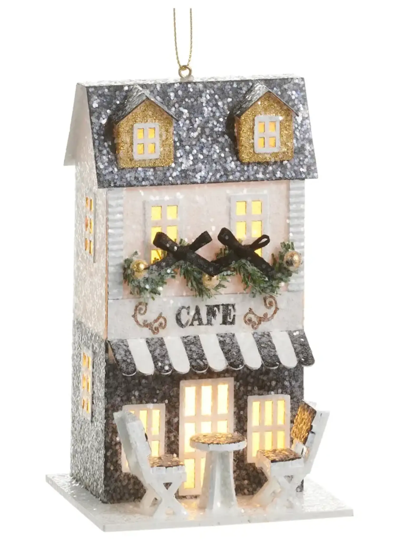 RAZ Imports Lighted Paper Cafe Ornament