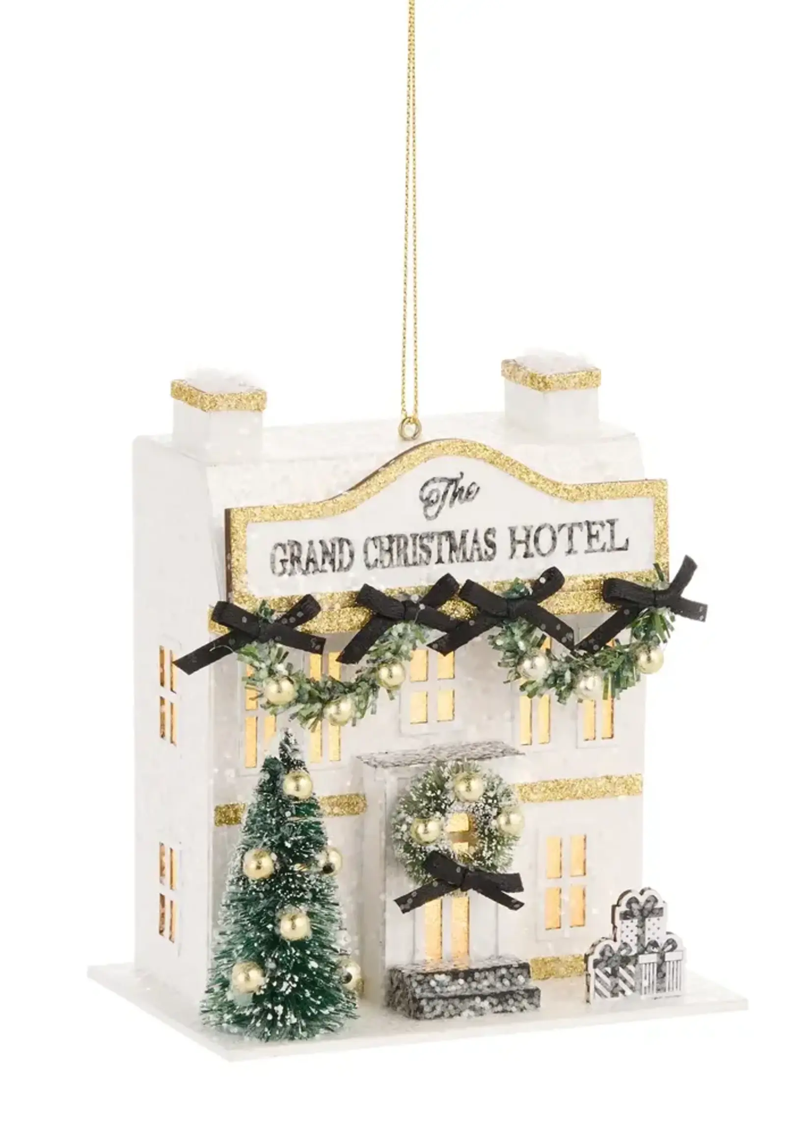 RAZ Imports Lighted Paper Christmas Hotel Ornament