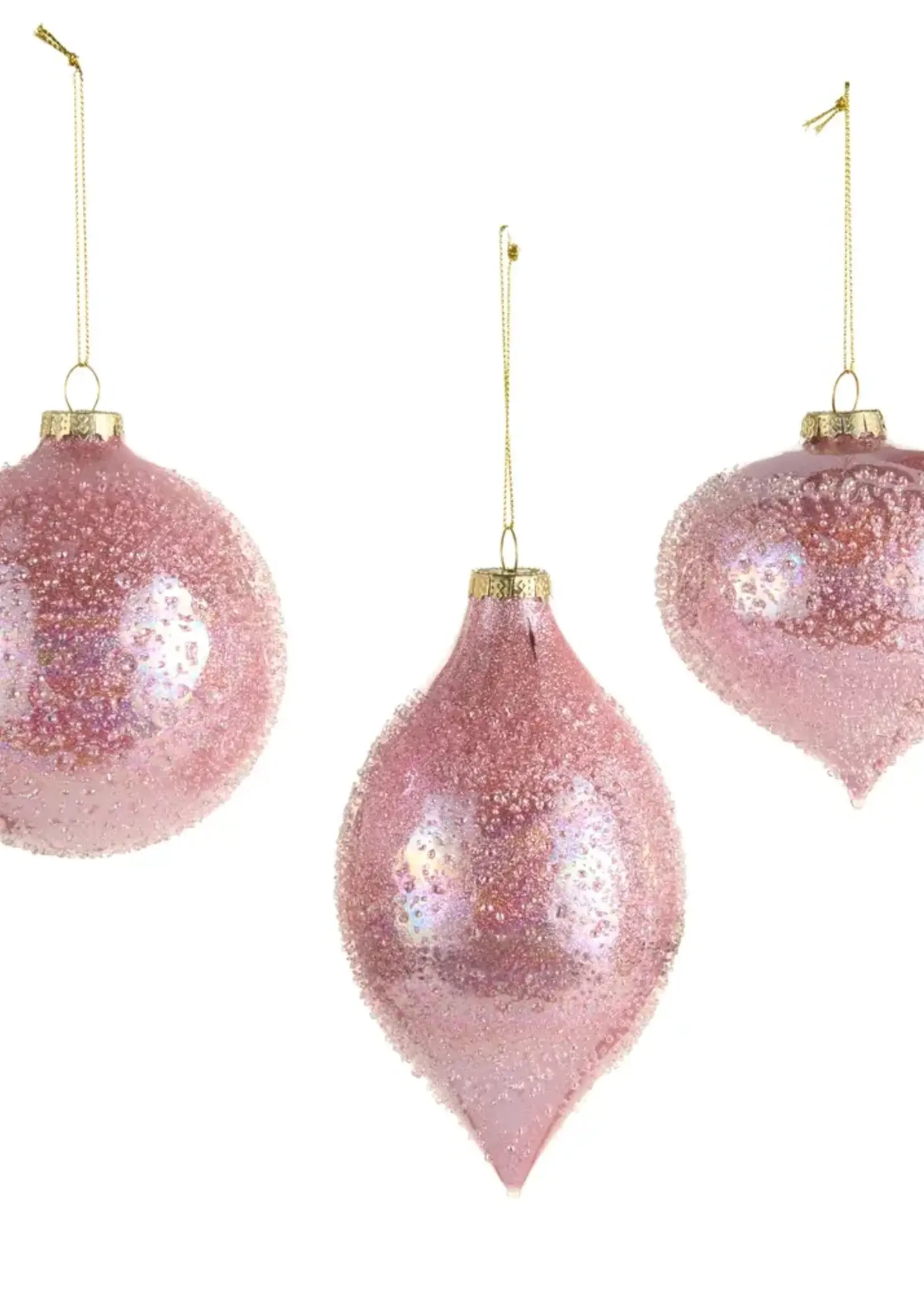 RAZ Imports Light Pink Beaded Ornament