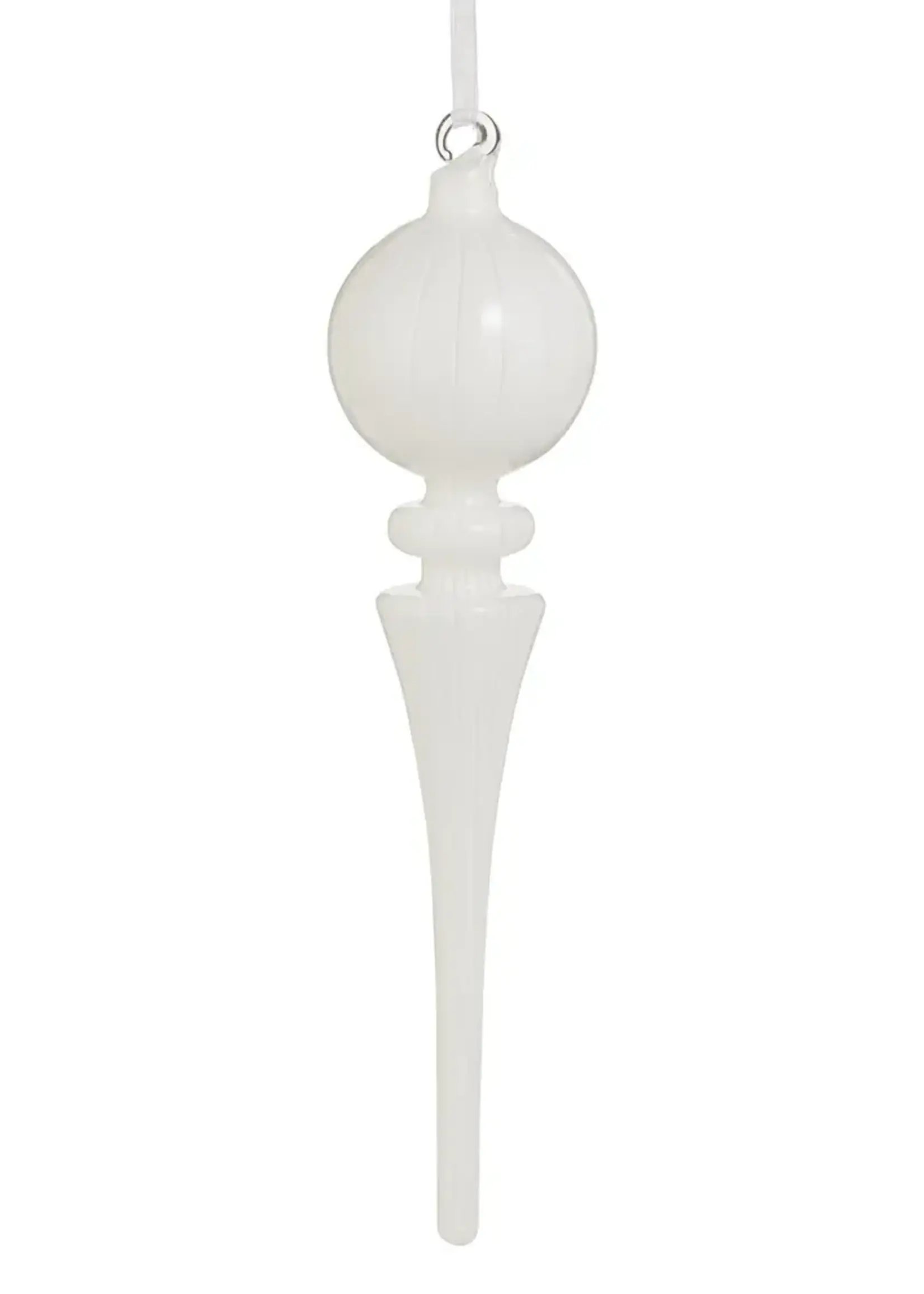 RAZ Imports White Stripe Finial Ornament