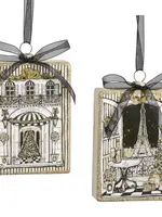 RAZ Imports RAZ - Holiday in Paris Rectangle Ornament - 4624878
