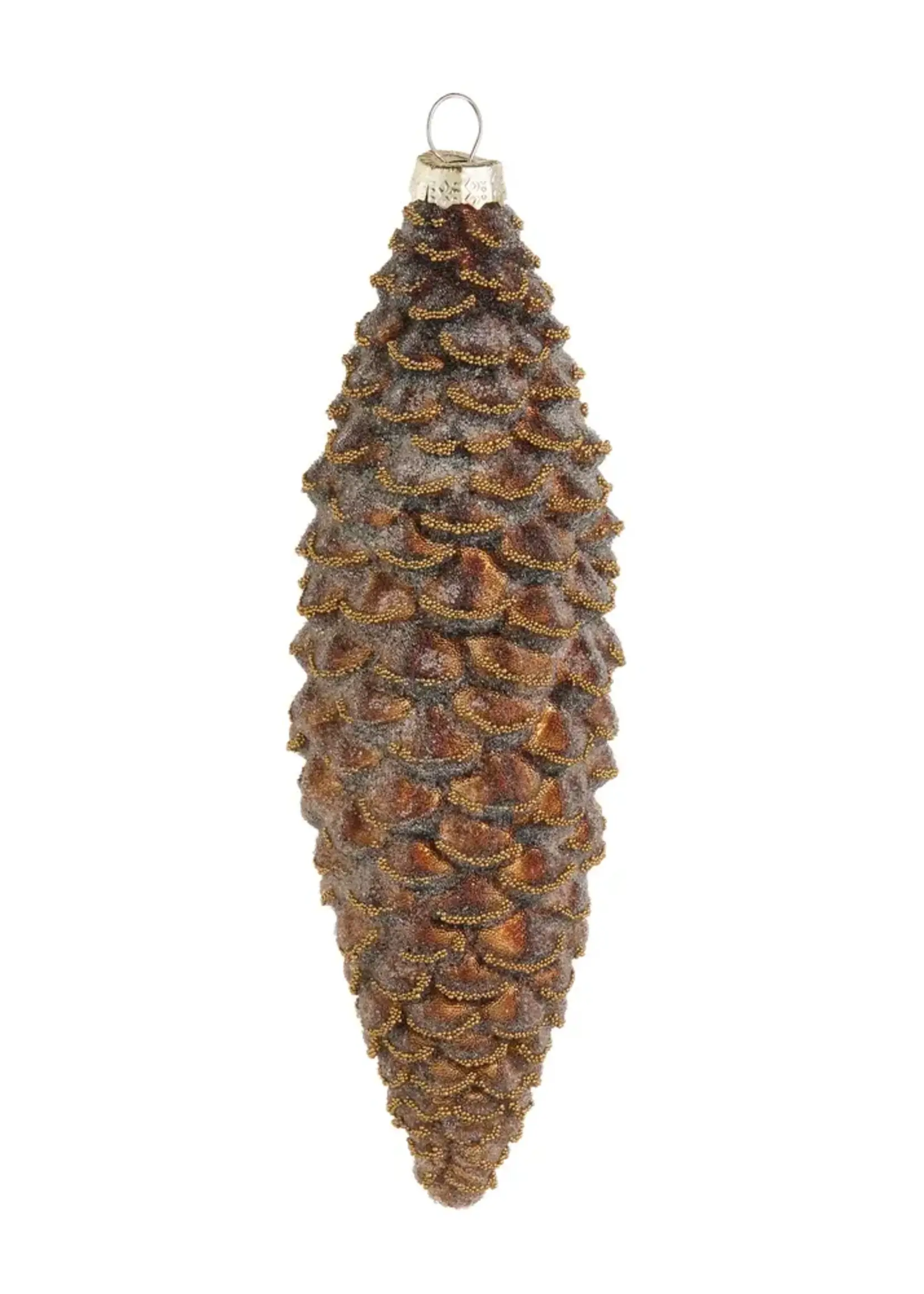 RAZ Imports 7" Flocked Pinecone Ornament