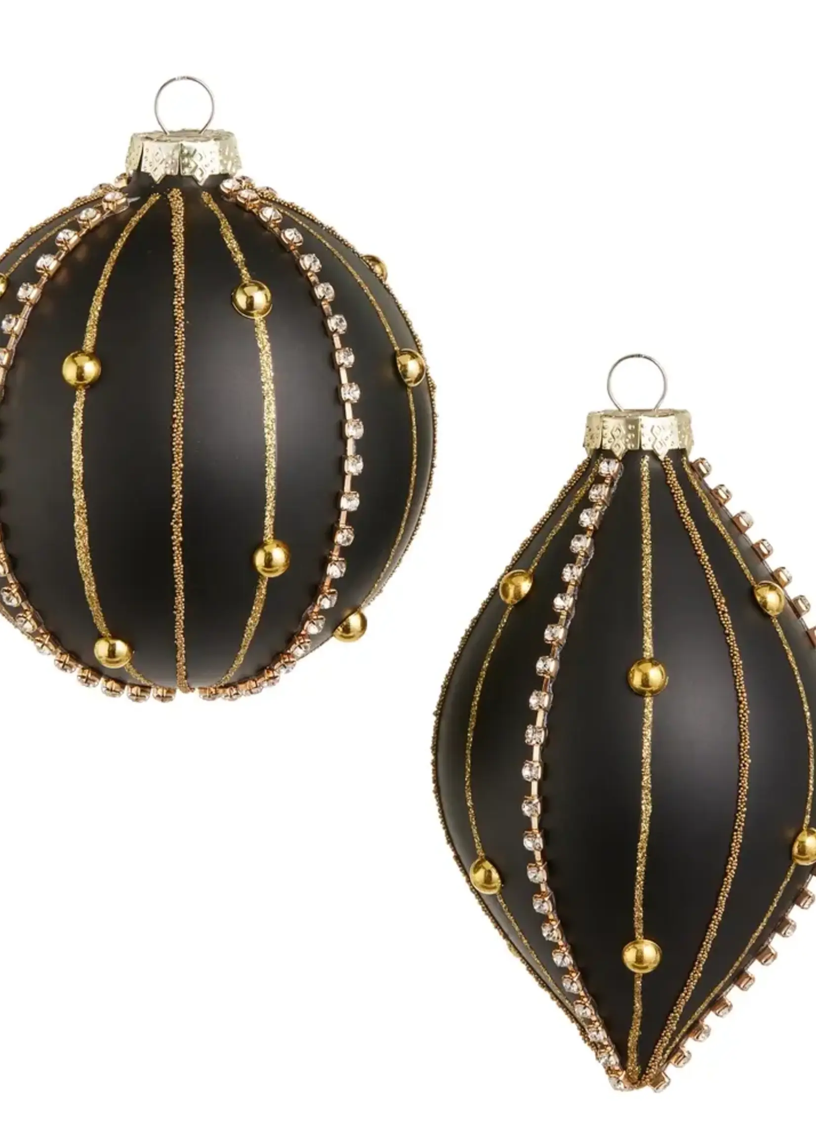 RAZ Imports 4" Embellished Black Matte Ornament