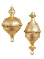 RAZ Imports RAZ - 7.5" Gold and Jewel Finial Ornament - 4625058