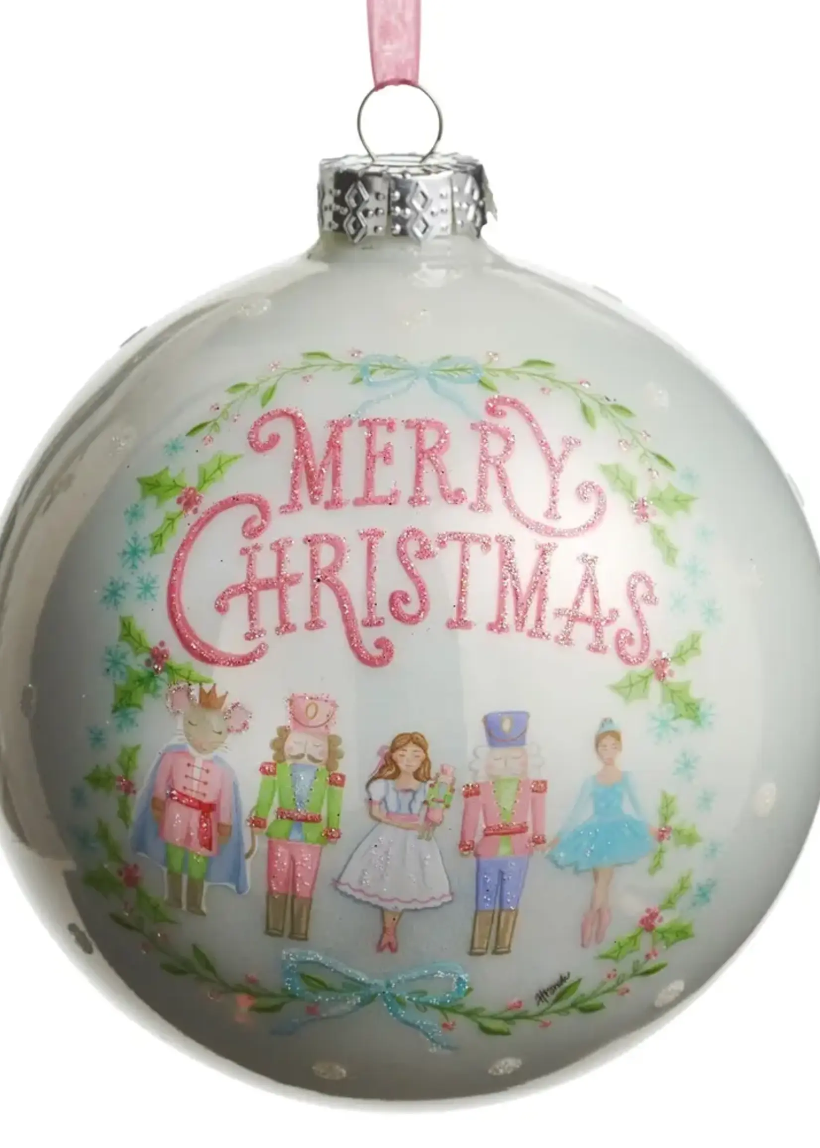 RAZ Imports 5" Pastel Nutcracker Ballet Ball Ornament