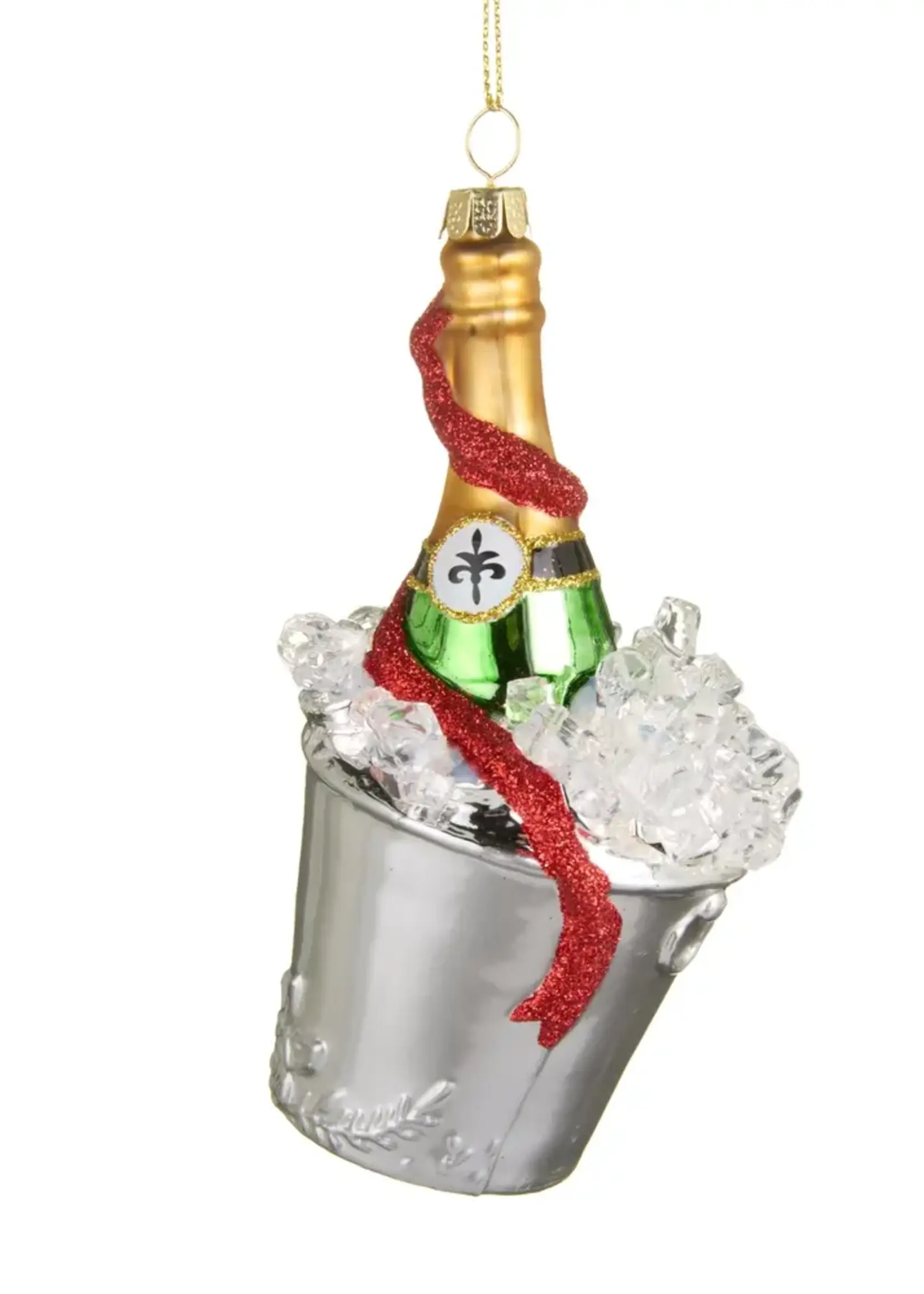 RAZ Imports Champagne on Ice Ornament