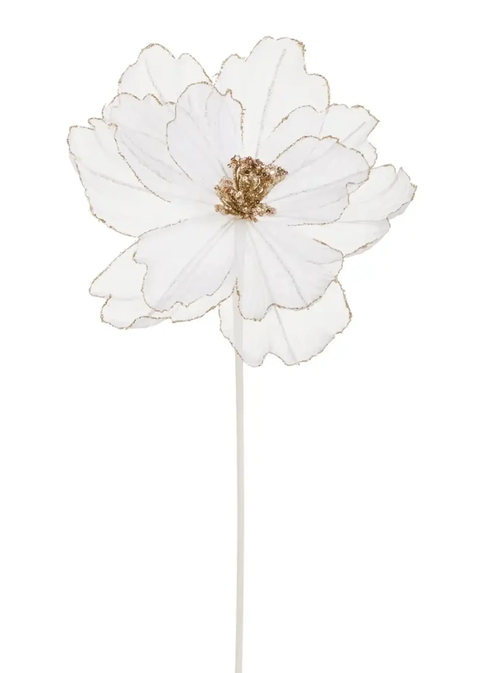 RAZ Imports 21" White Sheer Flower Stem