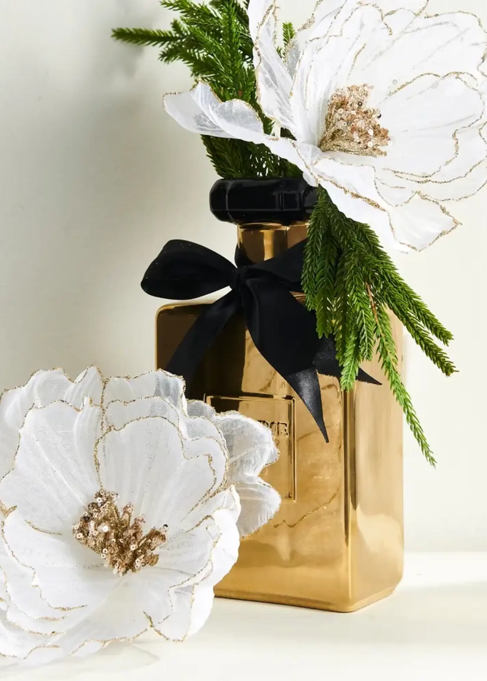 RAZ Imports 21" White Sheer Flower Stem