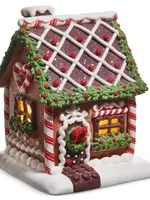 RAZ Imports RAZ Imports - 7" Lighted Chocolate Frosted Gingerbread House - 4516668
