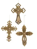 RAZ Imports RAZ Imports - 7" Gold Cross Ornaments - 4612217