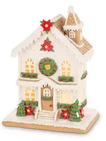 RAZ Imports RAZ Imports - Lighted Poinsettia Gingerbread House - 4616398