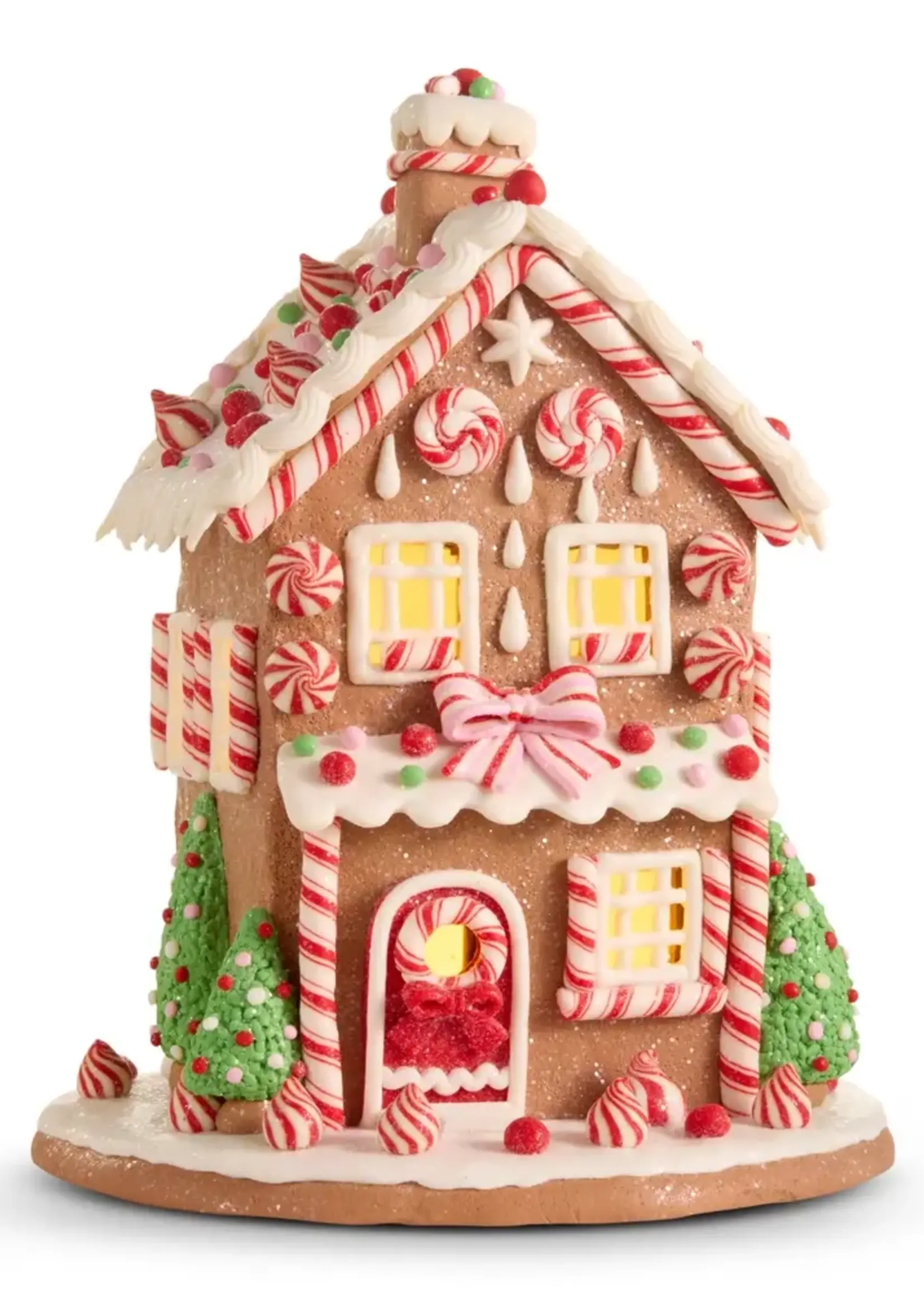 RAZ Imports 12.5" Pink Peppermint House
