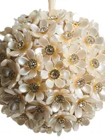 RAZ Imports RAZ Imports - 4.5" Pearl Floral Ball Ornament - 4617580