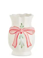 RAZ Imports RAZ Imports - 9" Bow and Mistletoe Vase - 4617817