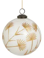 RAZ Imports RAZ Imports - 4" White and Gold Floral Etched Ornament - 4619536