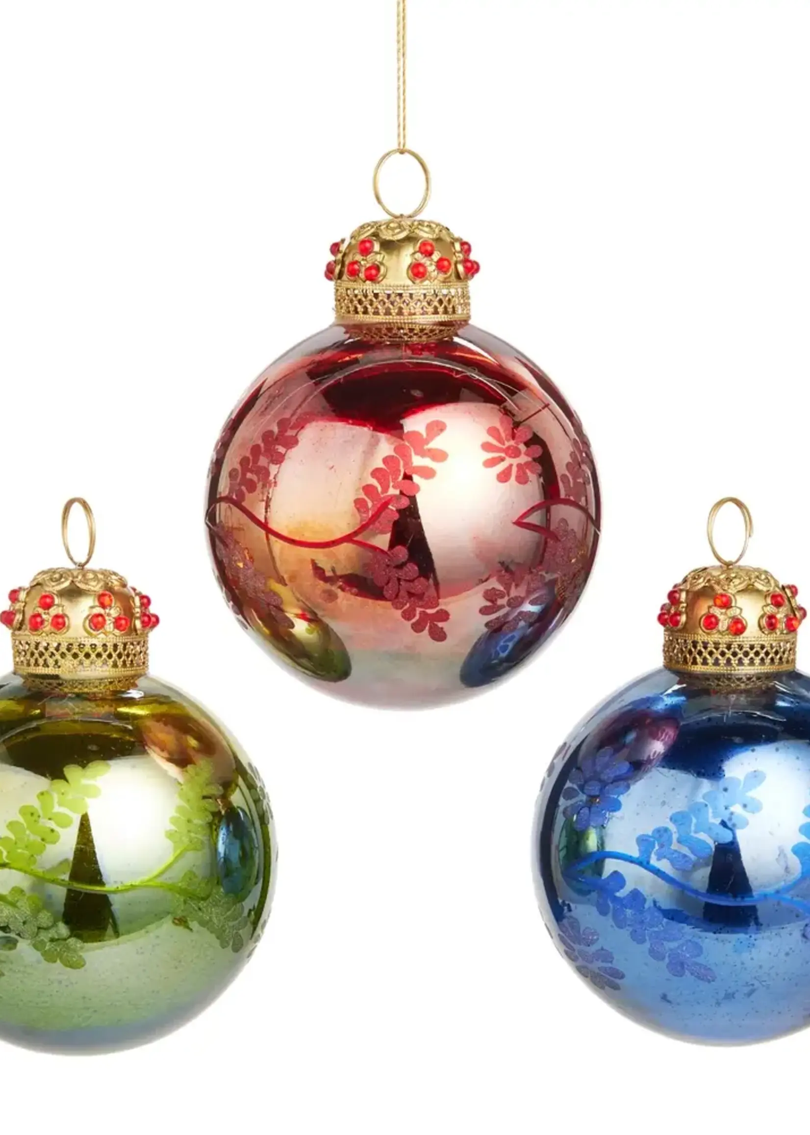 RAZ Imports Mercury Glass Ball Ornaments