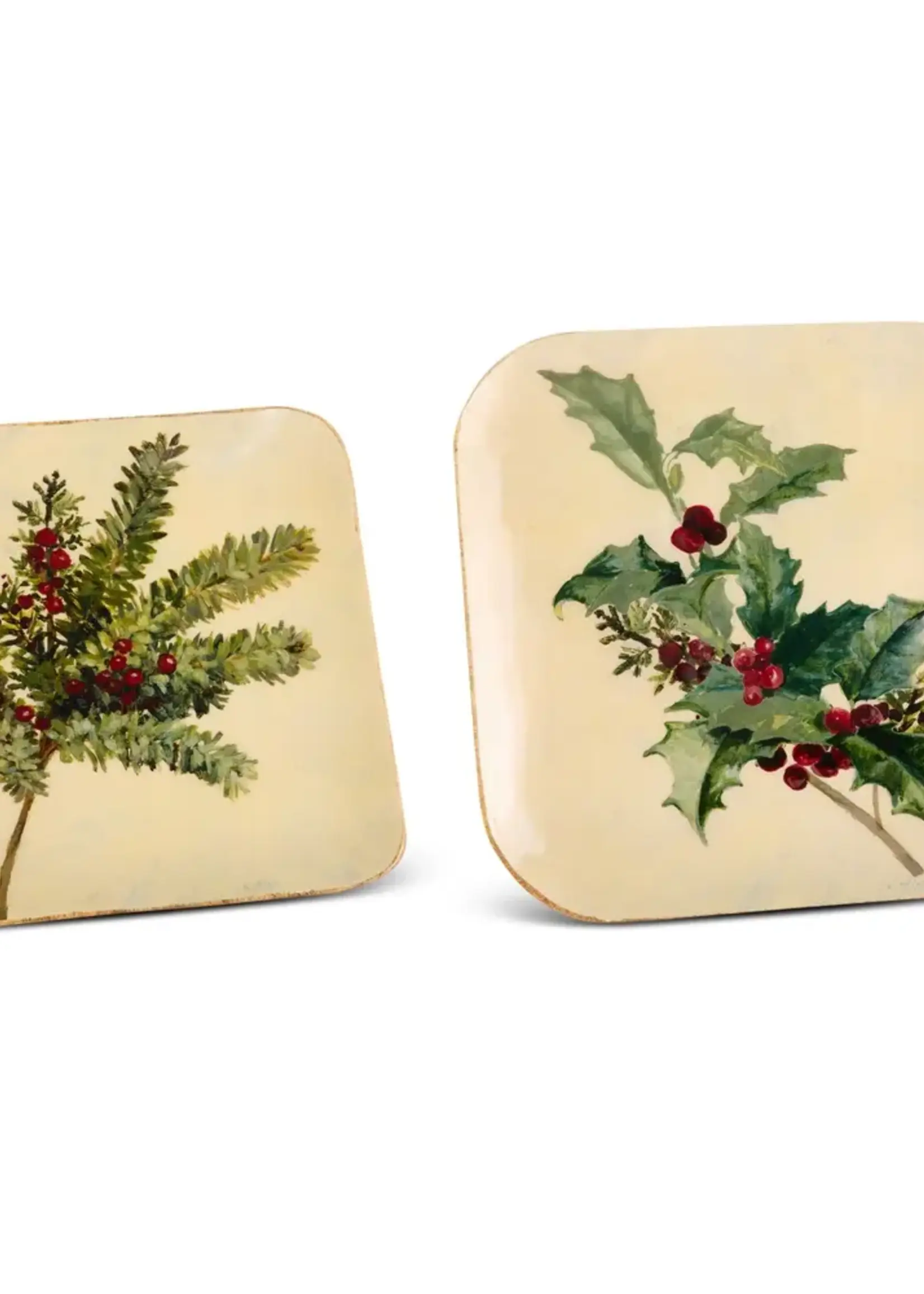 RAZ Imports 12" Holiday Evergreen Square Trays