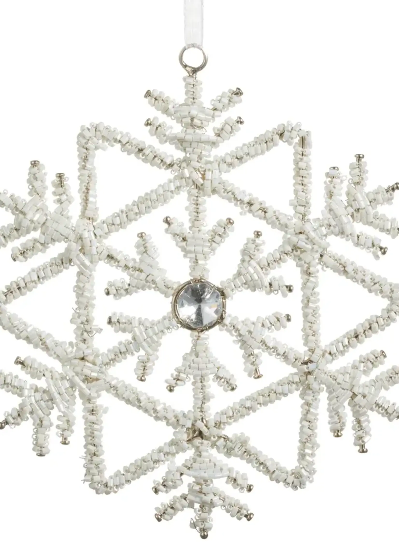RAZ Imports 6" Beaded Snowflake Ornament