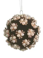 RAZ Imports RAZ Imports - Pearl Clustered Black Ball Ornament - 4624625