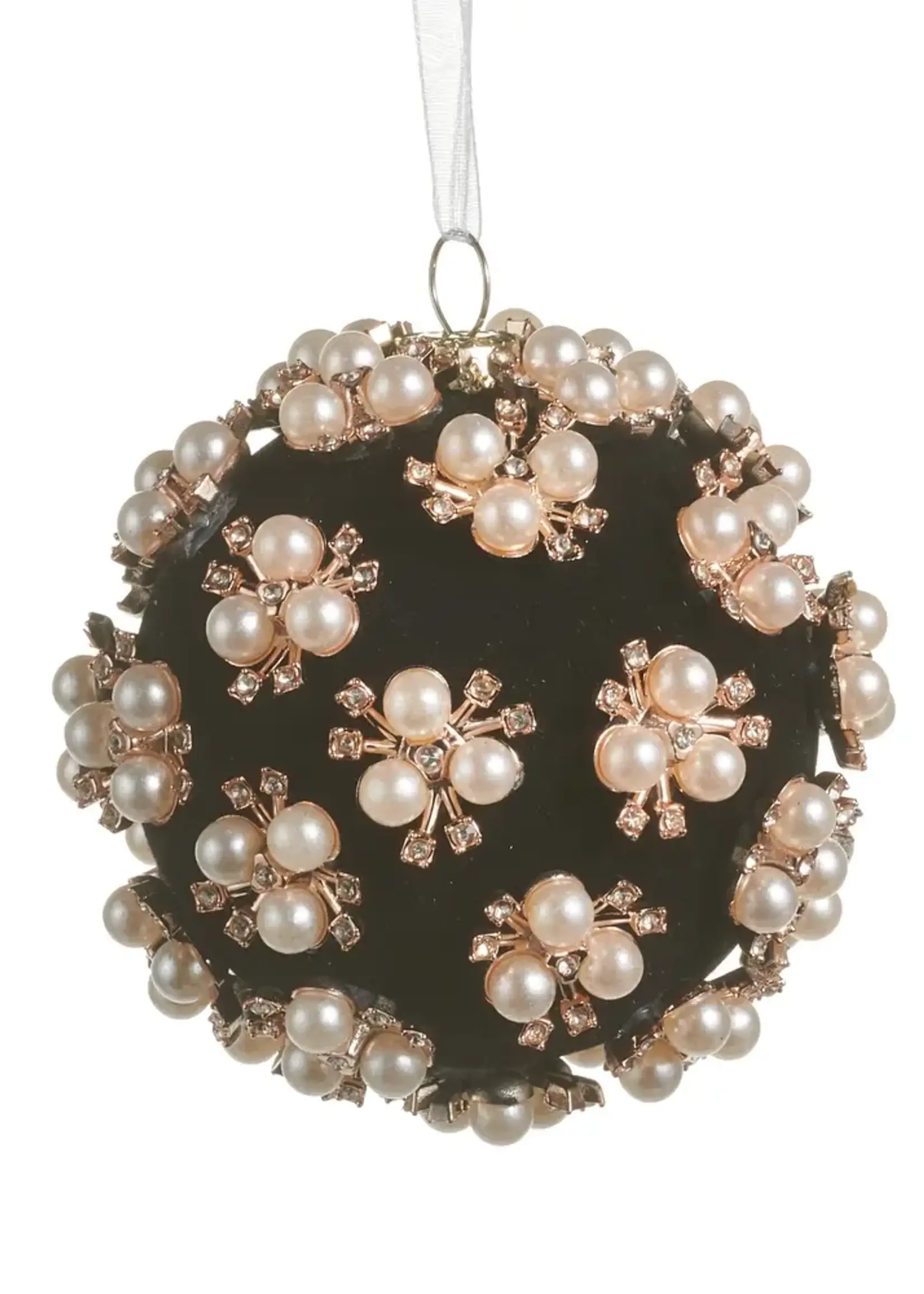 RAZ Imports Pearl Clustered Black Ball Ornament