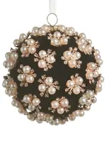 RAZ Imports RAZ Imports - Pearl Clustered Black Ball Ornament - 4624626