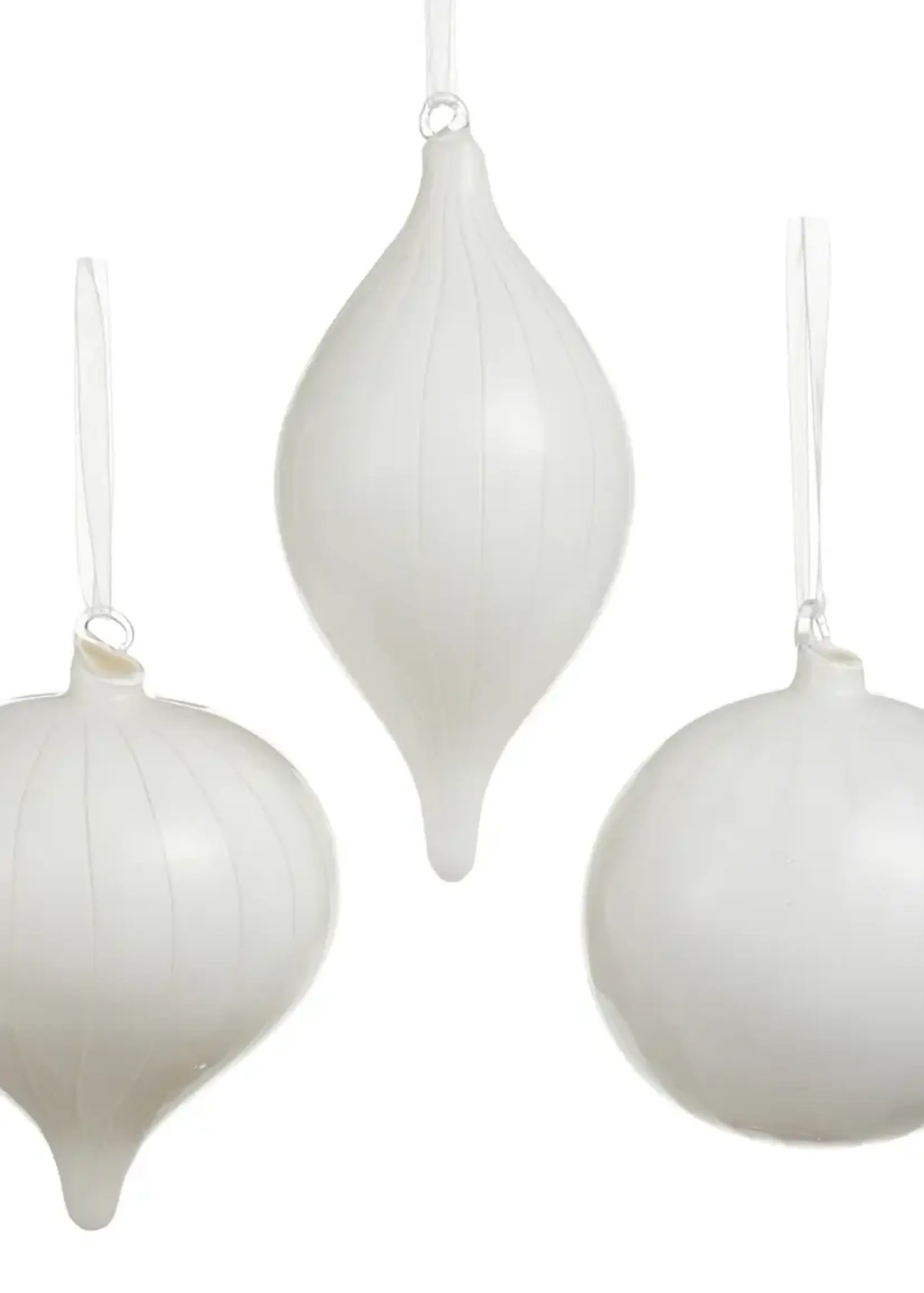 RAZ Imports White Stripe Ornament