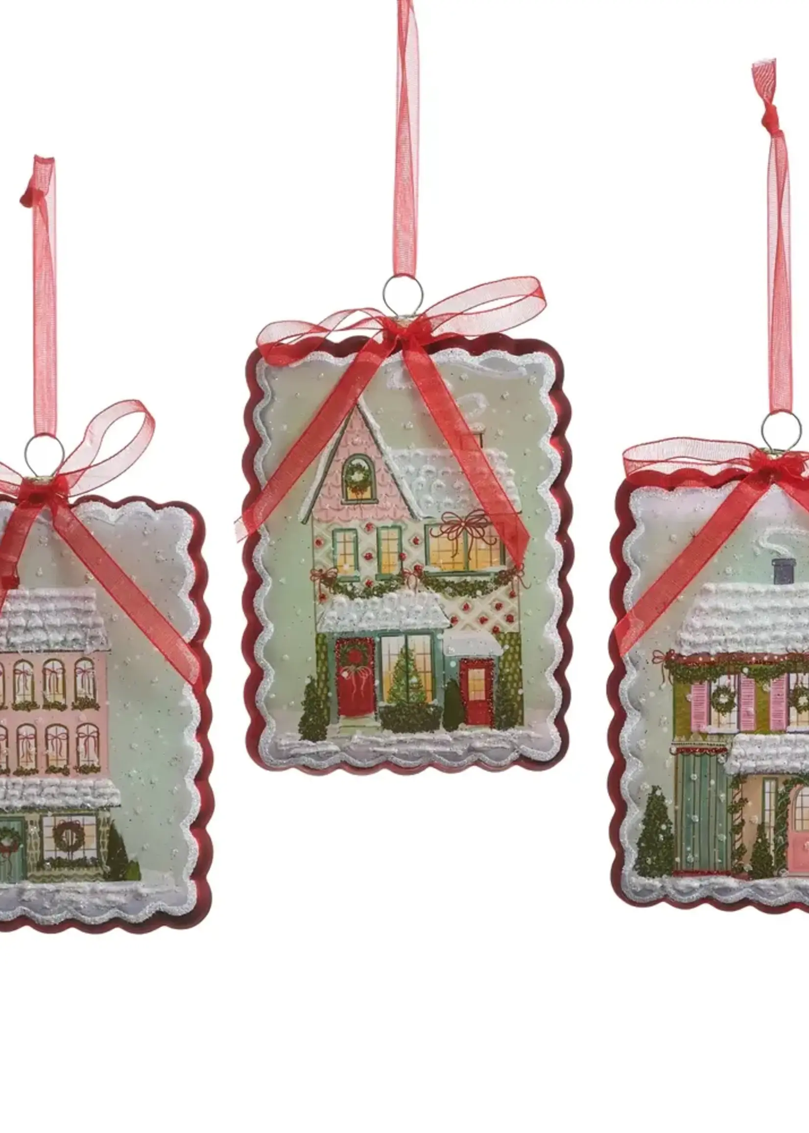 RAZ Imports Snowflake Lane Rectangle Ornament