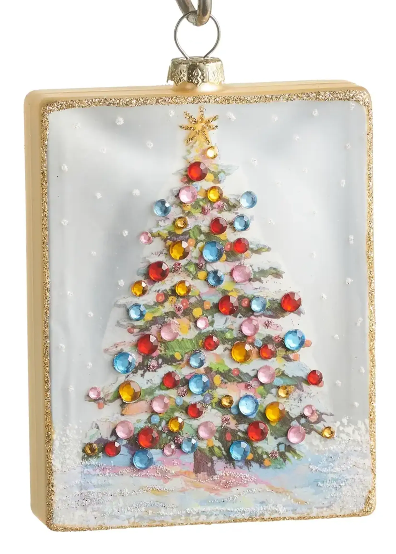 RAZ Imports 5" Sugarplum Tree Rectangle Ornament