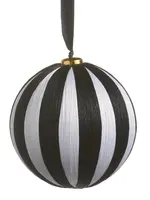 RAZ Imports RAZ Imports - 4" Black and White Striped Yarn Ball Ornament - 4627301