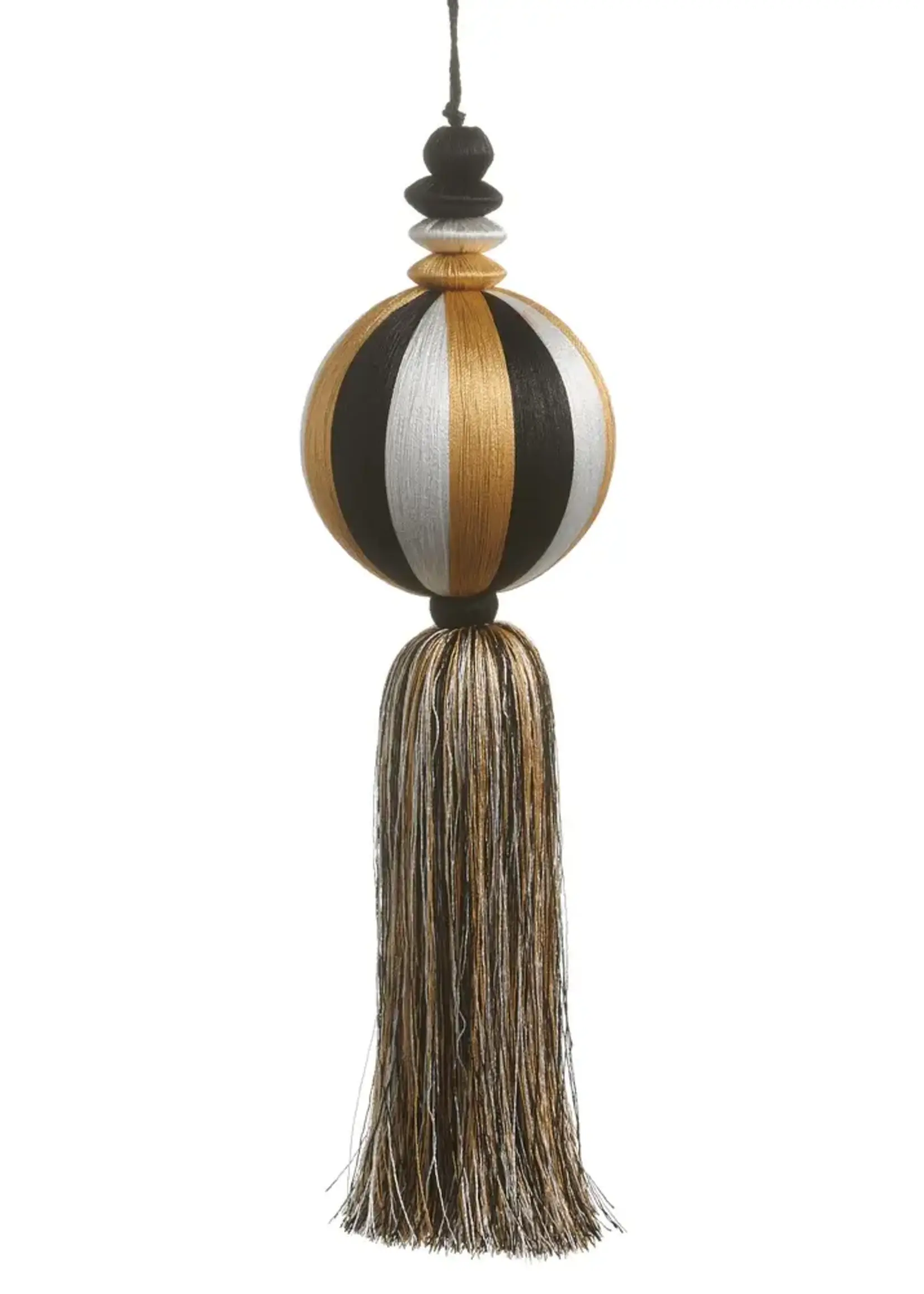 RAZ Imports 4" Champagne Yarn Tassel Ball Ornament