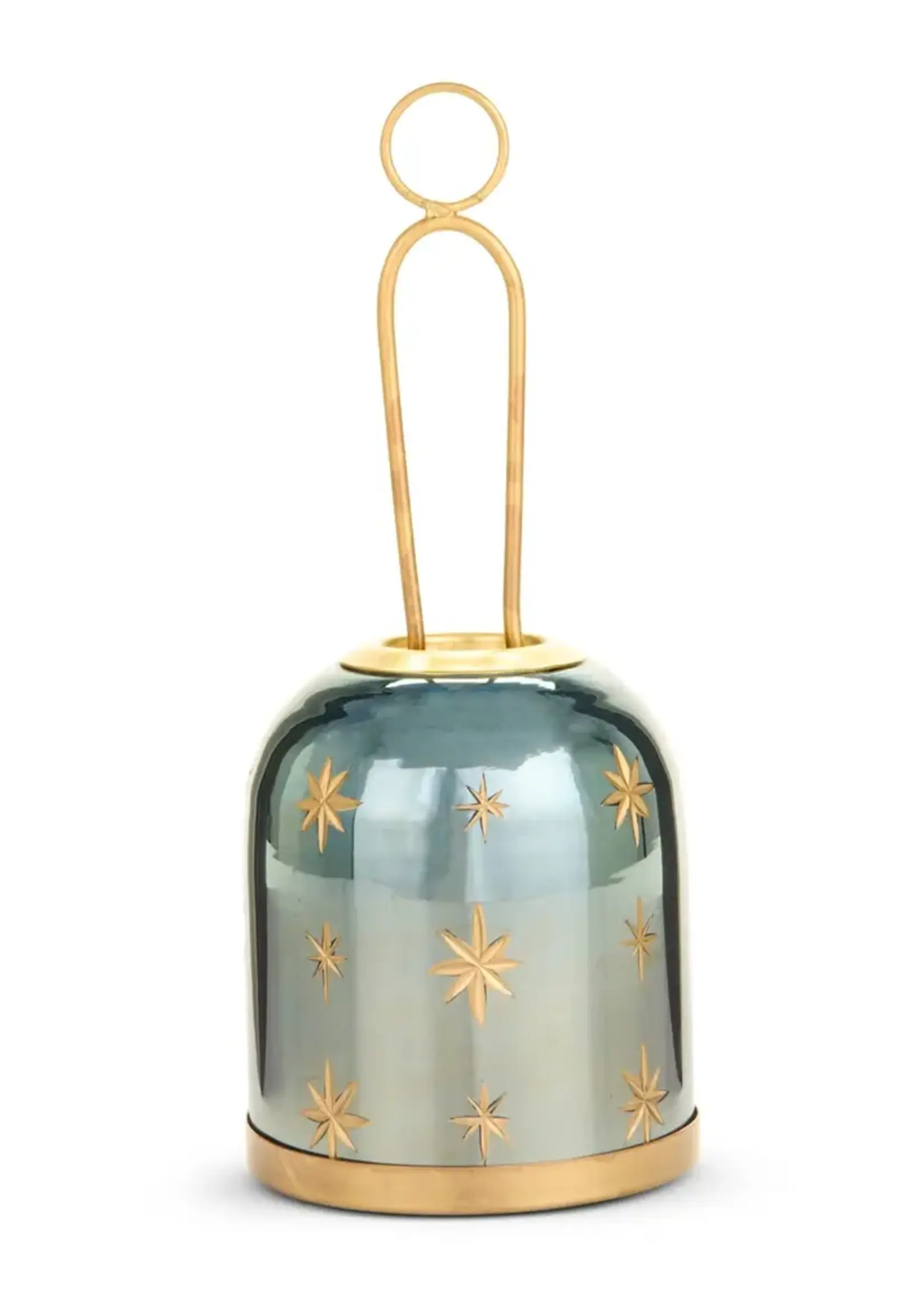 RAZ Imports 9" Etched Blue Star Hanging Lantern