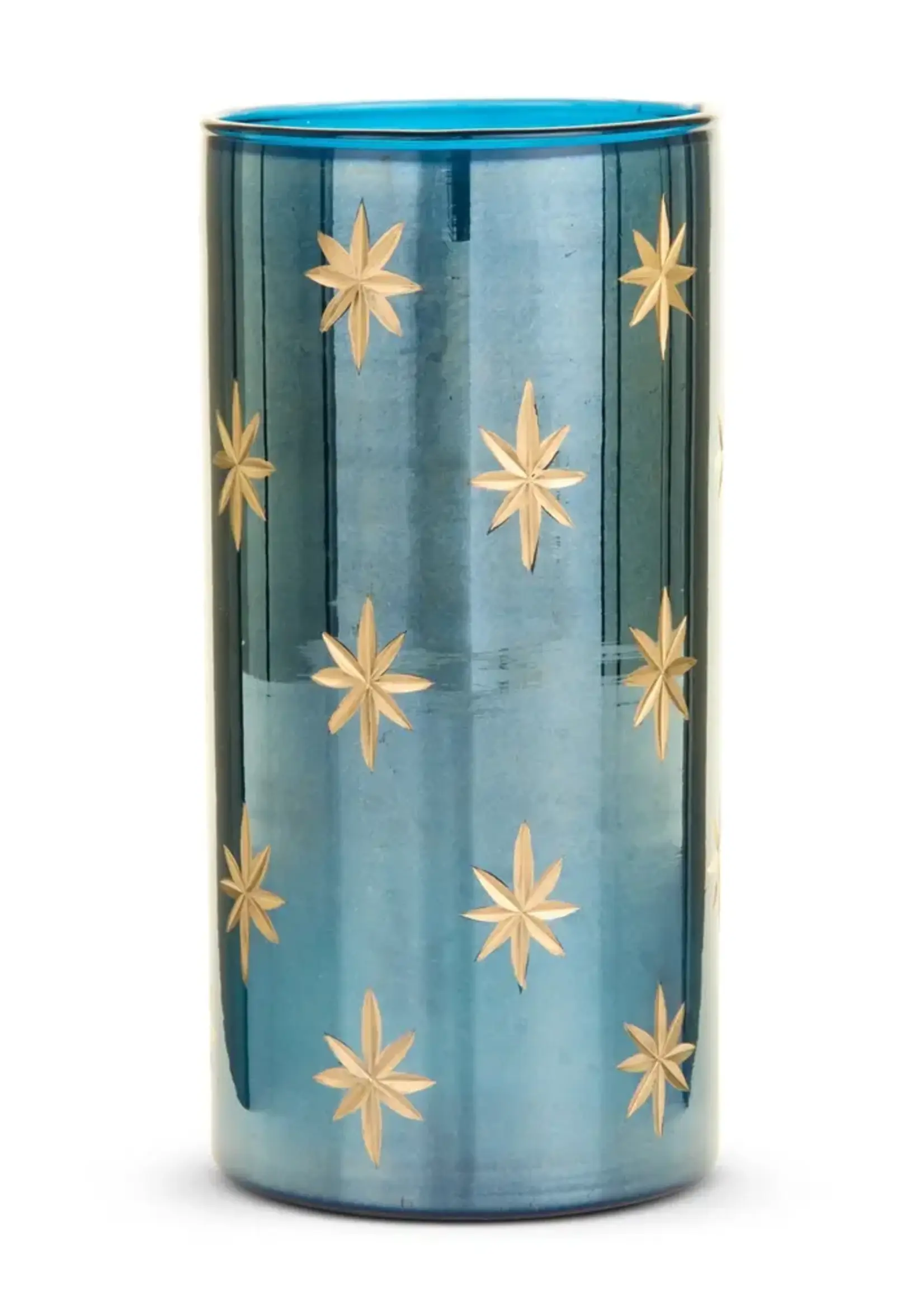 RAZ Imports 8" Etched Blue Star Container