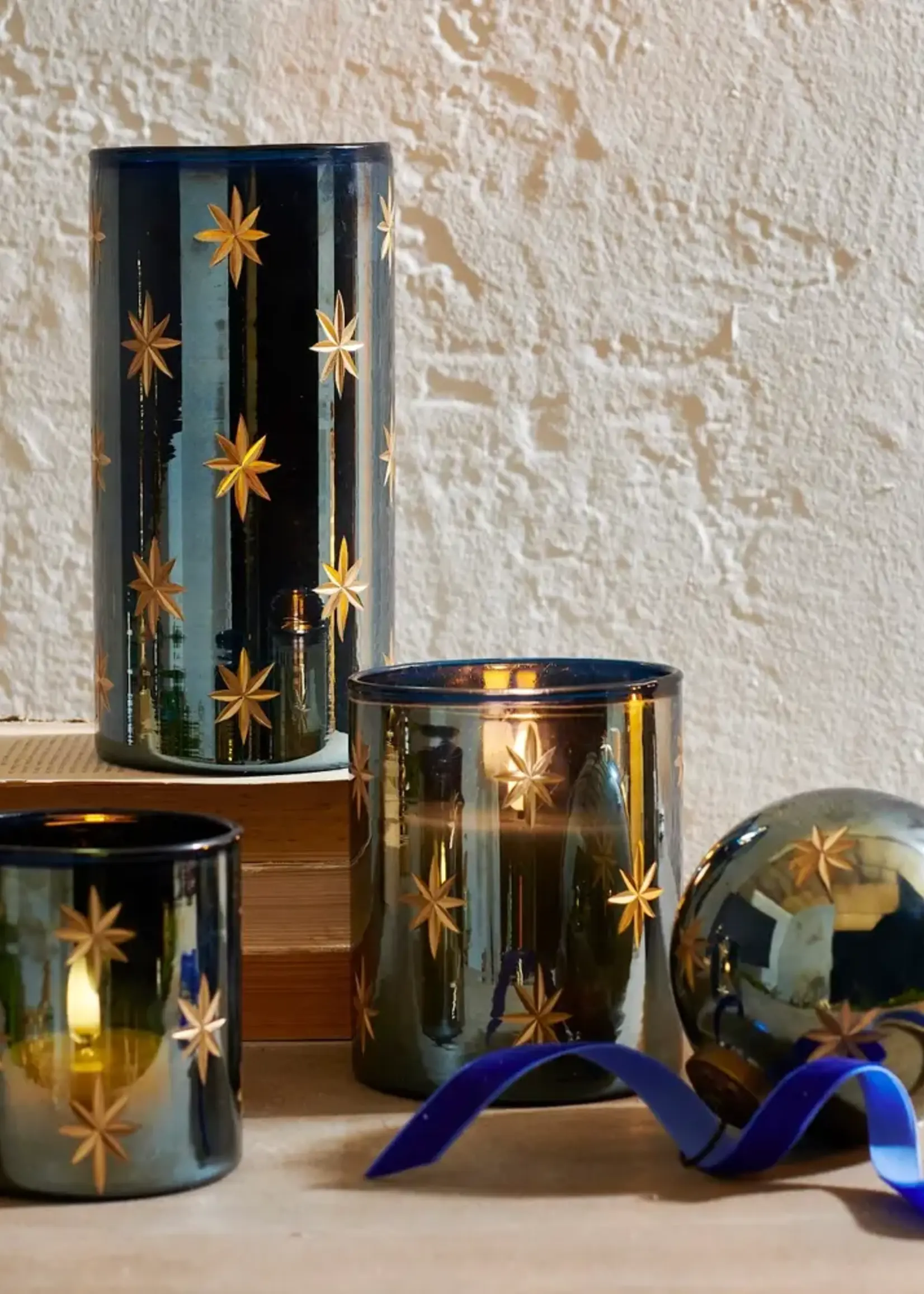 RAZ Imports 5" Etched Blue Star Container