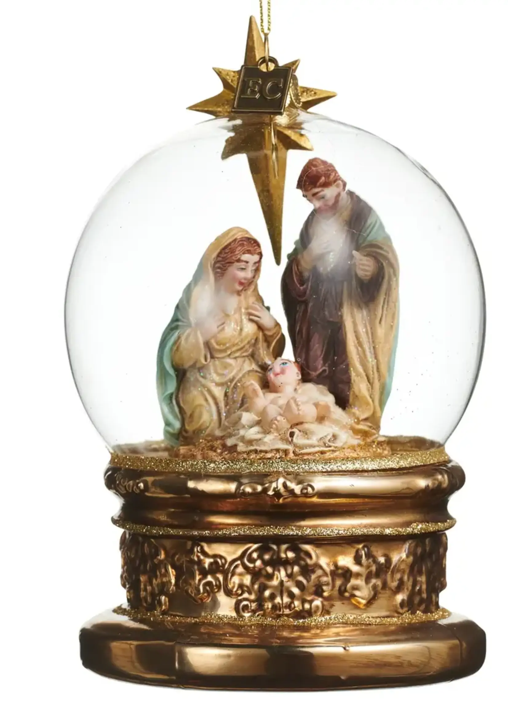 RAZ Imports EC The Blessed Birth Globe Ornament