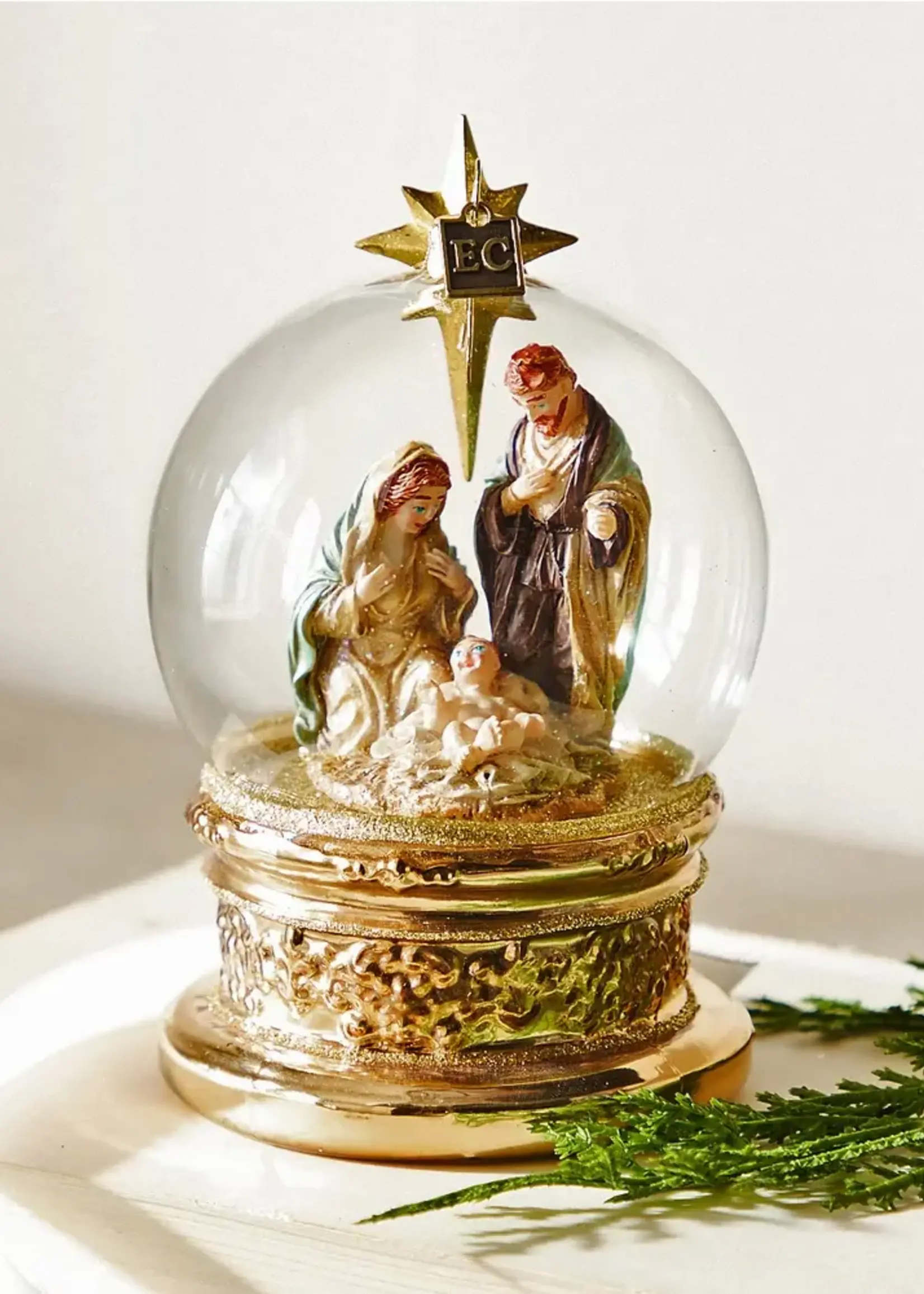 RAZ Imports EC The Blessed Birth Globe Ornament