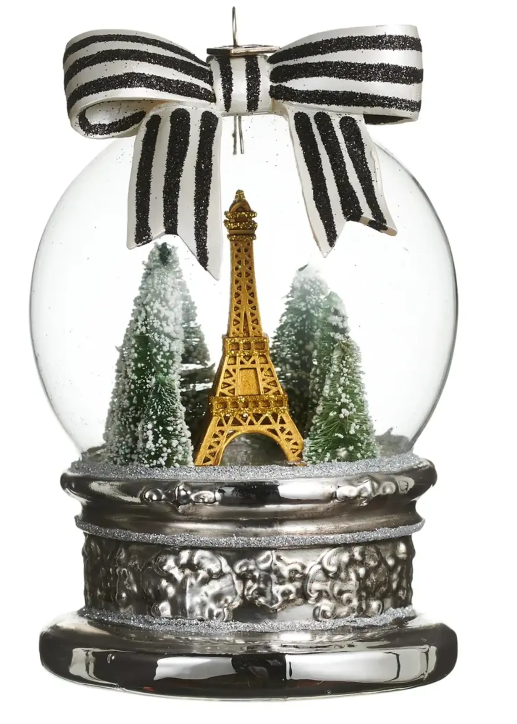 RAZ Imports EC Midnight in Paris Globe Ornament