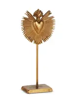 RAZ Imports RAZ Imports - 10" Antique Gold Heart Stand - 4659236