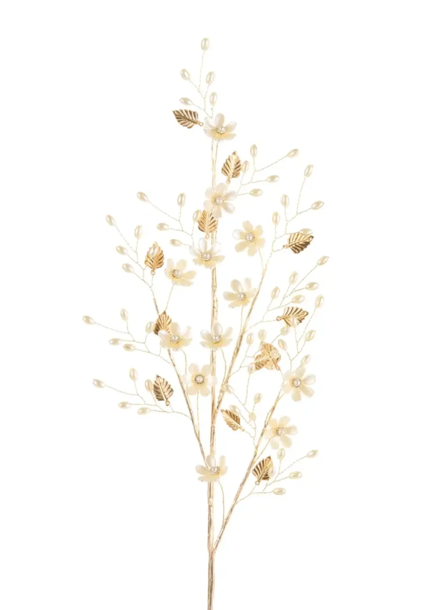 RAZ Imports 28" Gold and Pearl Floral Spray