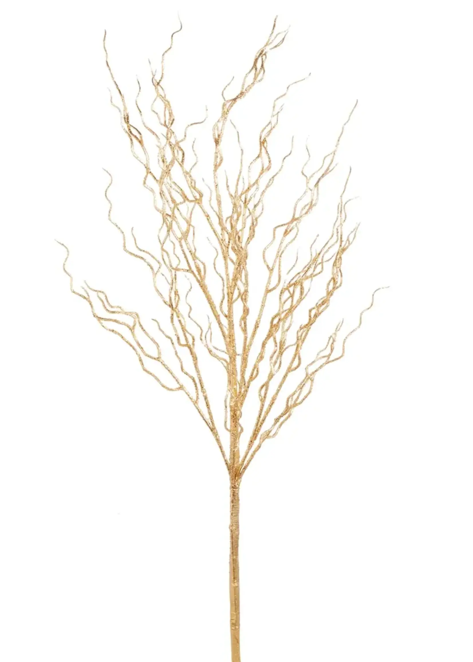 RAZ Imports Gold Glittered Curly Willow Branch