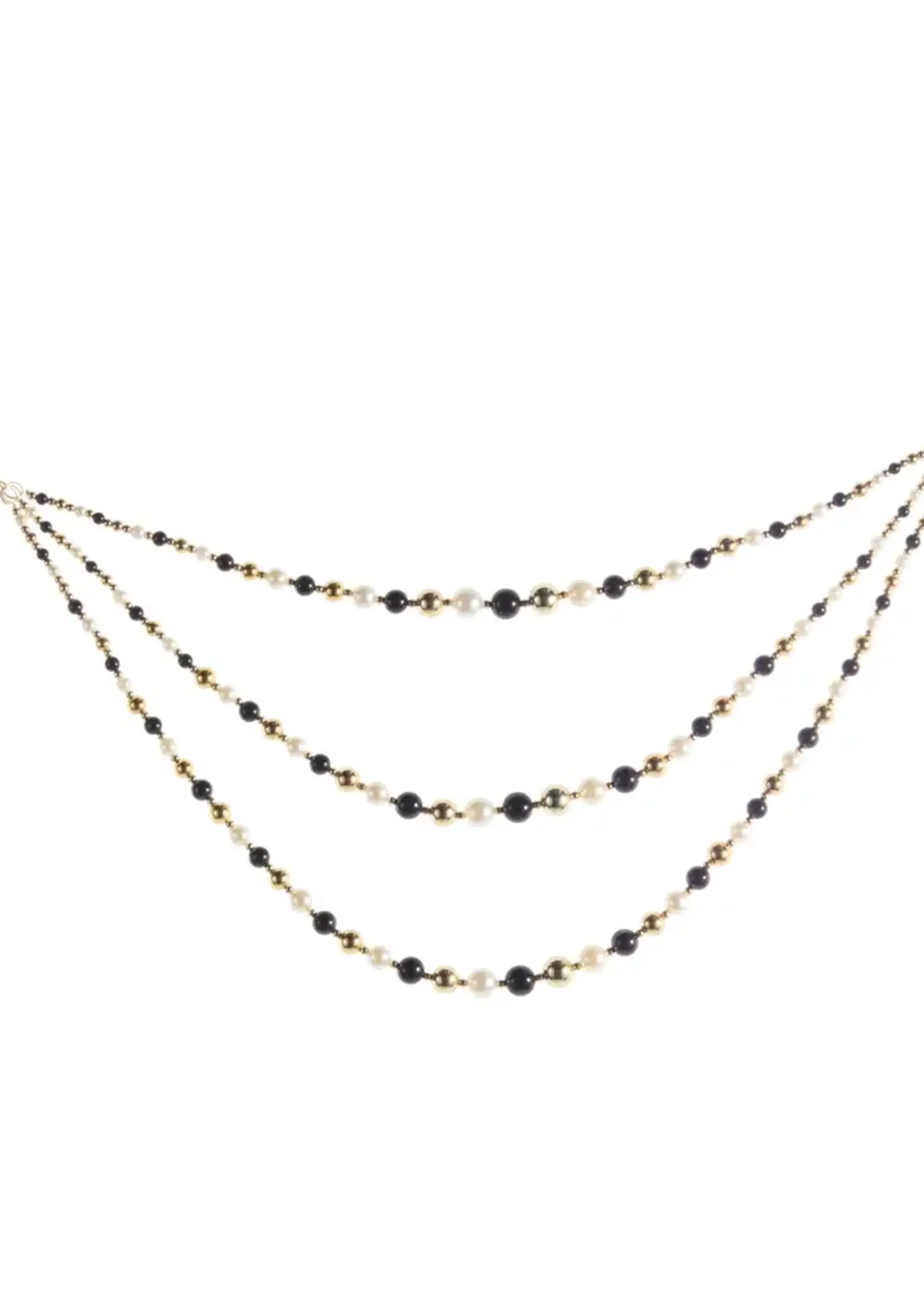 RAZ Imports 24" Black, White and Pearl Swag Garland