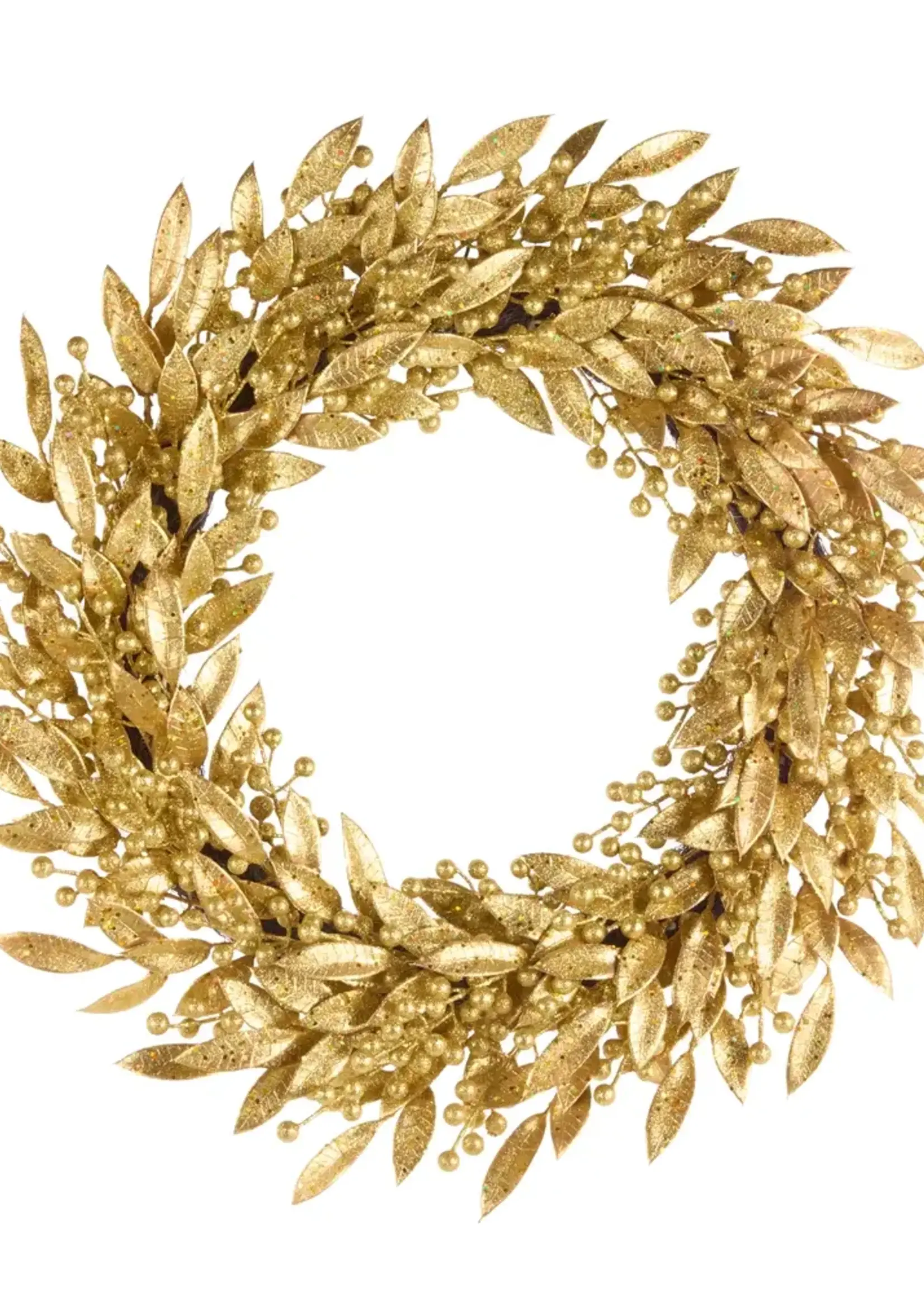 RAZ Imports 32" Gold Leaf and Berry Wreath