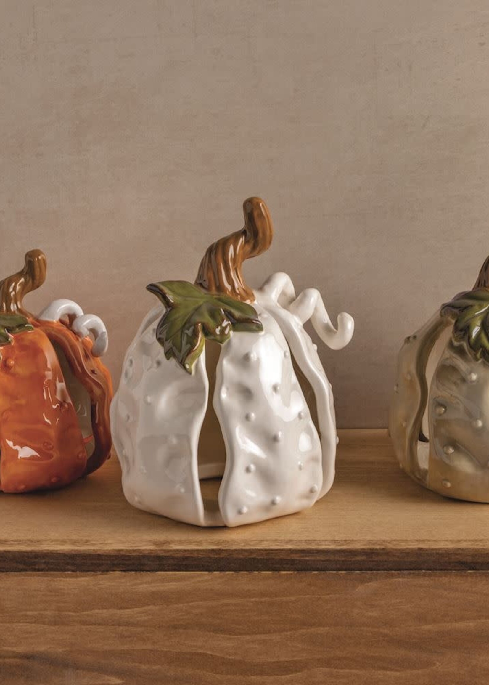 Mud Pie MED TEXTURED STONEWARE PUMPKIN