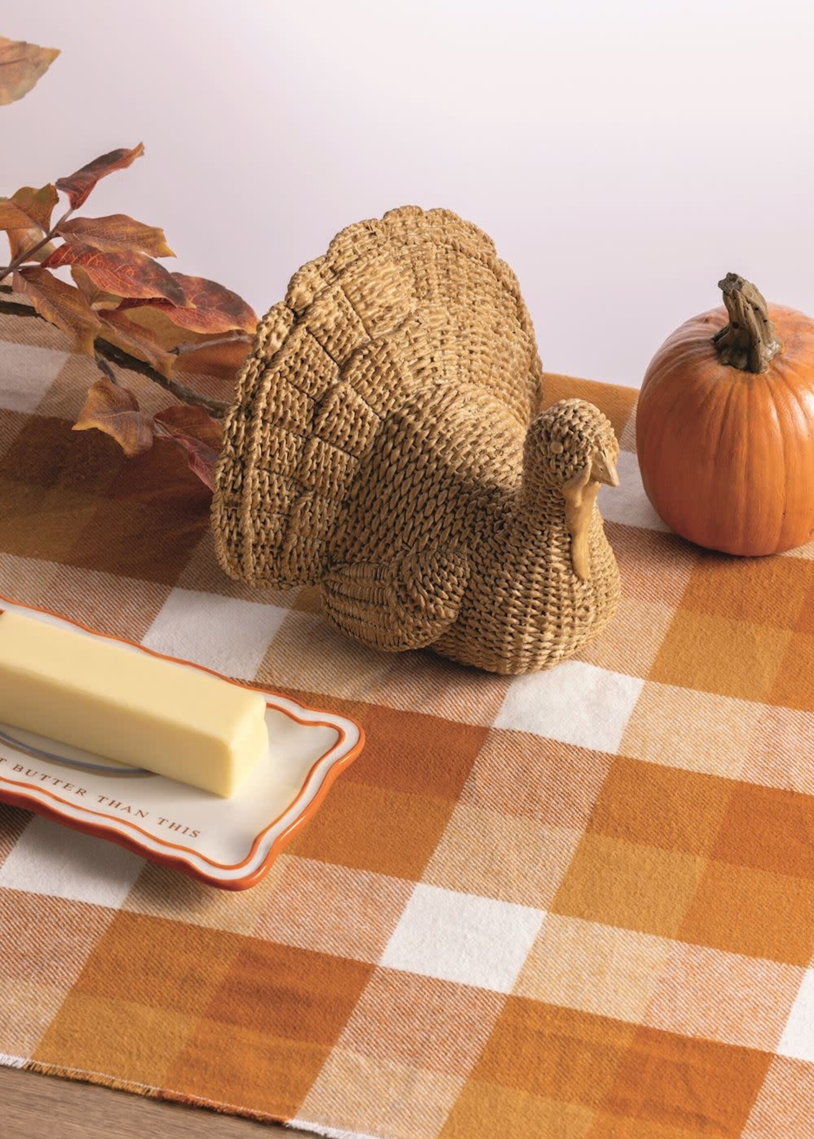 Mud Pie WICKER RESIN TURKEY