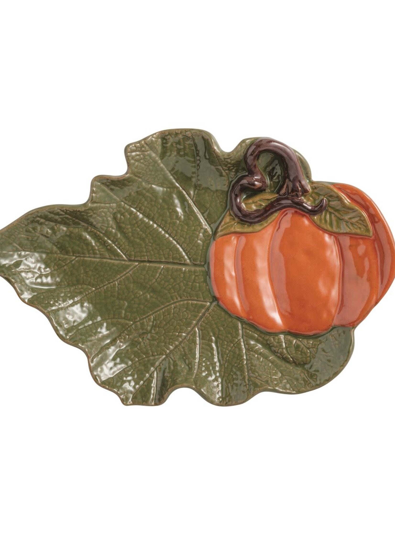 Mud Pie PUMPKIN LEAF SMALL PLATTER