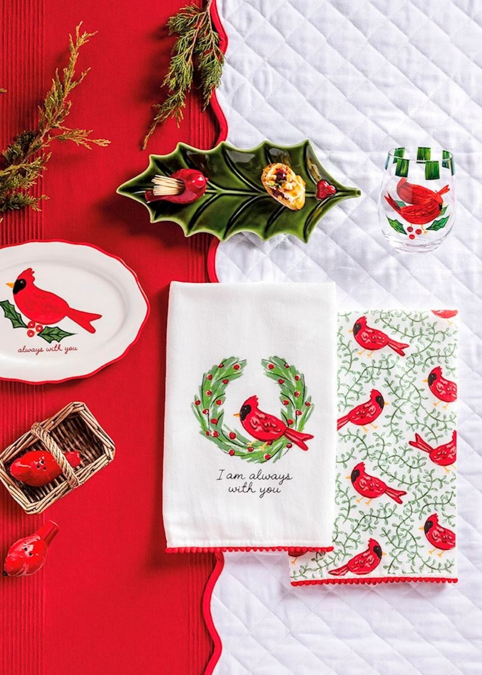 Mud Pie HOLLY TRAY CARDINAL TOOTHPICK