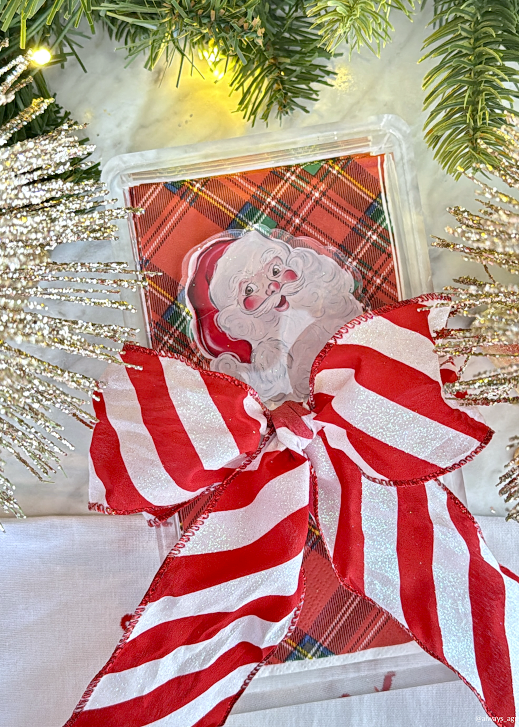 Mud Pie SANTA ACRYLIC GUEST TOWEL